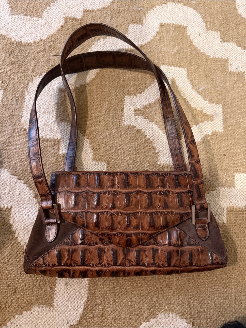 Gorgeous Crocodile or Alligator suede purse.